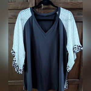 SheIn 0x Leopard Print Dolman Top